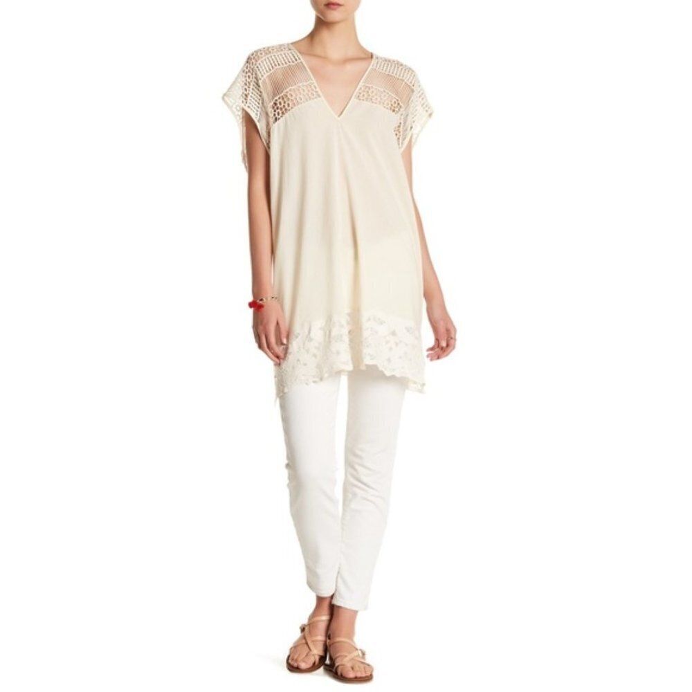 Melrose and Market Oversized Crochet Coverup Dress Tunic Top